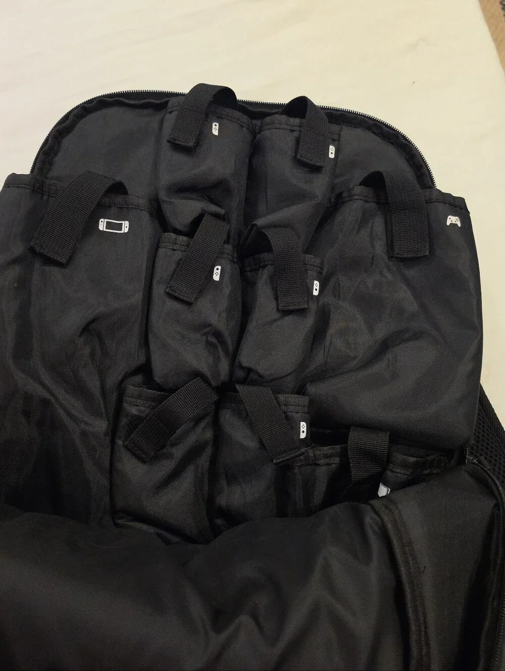 Nintendo Switch Elite Player Gaming Backpack - Charcoal Gray & Black Case